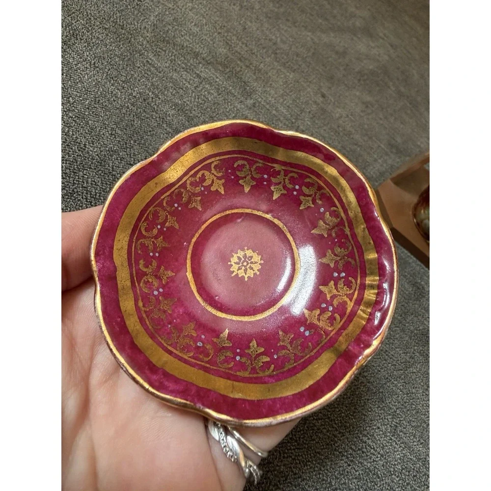 Antique Royal Vienna Porcelain Demitasse Cup Saucer Hand Painted Bindenschild